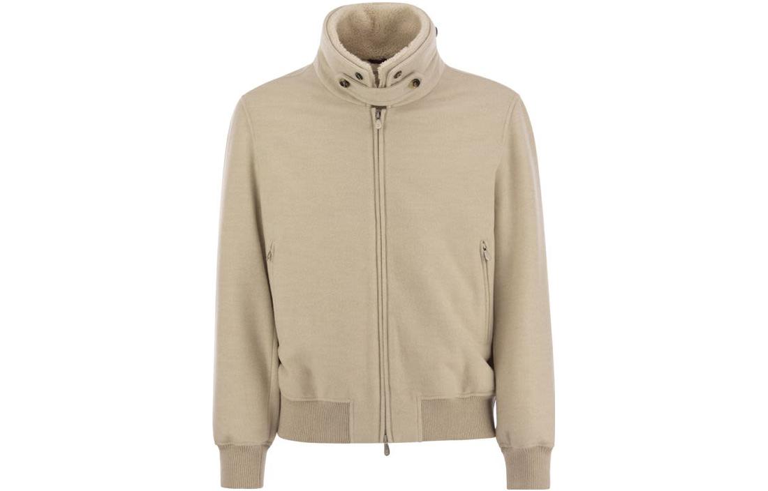 Order Brunello Cucinelli FW23 米色拉鍊立領外套 MT4976889CIJ43