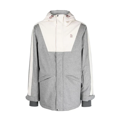 Brunello Cucinelli FW23 Colorblock Zip-Up Hoodie Jacket - Gray MM463KG01-CYI37