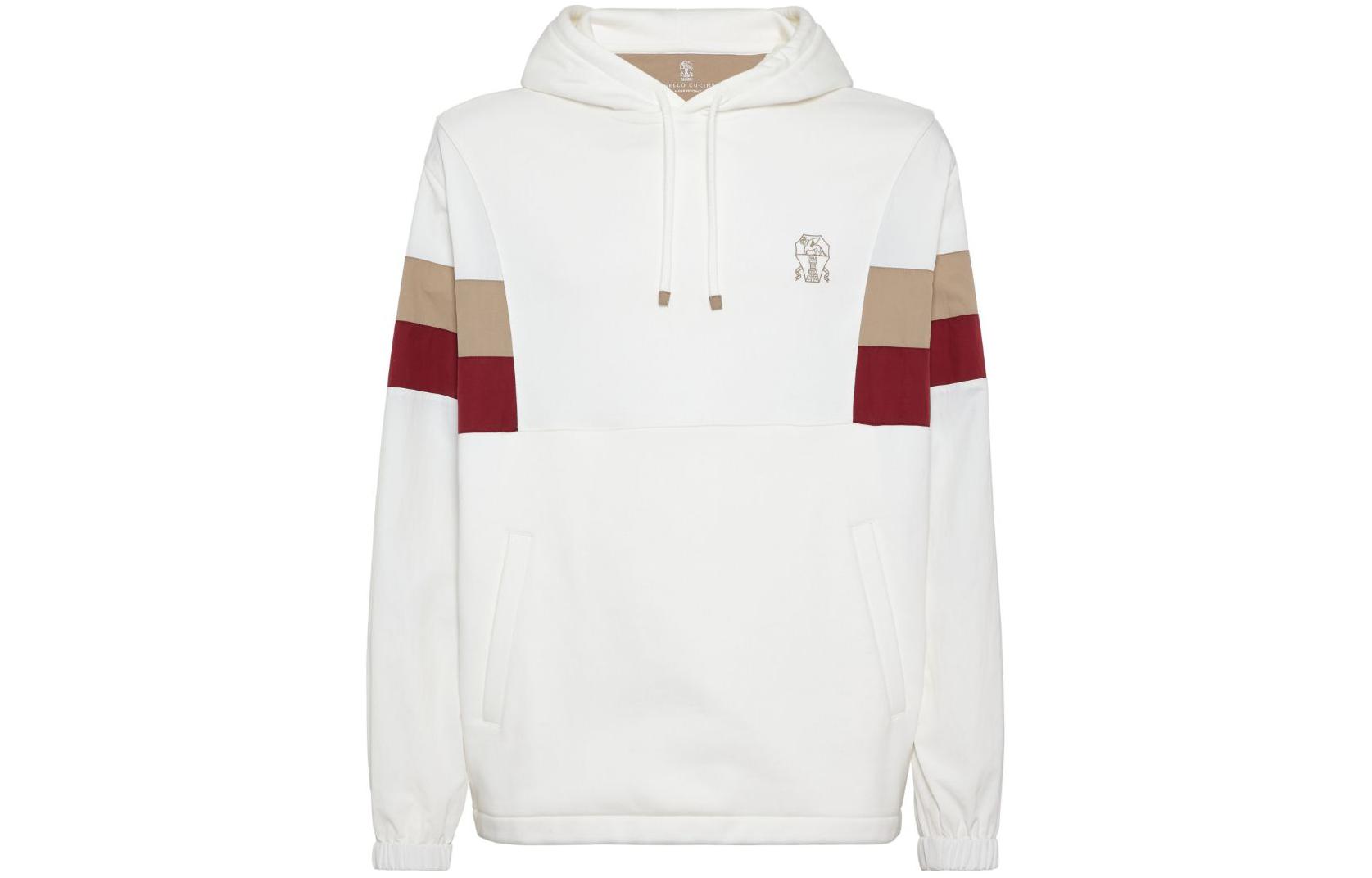 Brunello Cucinelli FW23 Logo Patch Hoodie Men’s Off-White MW8369025G-CMV65