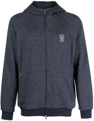 Brunello Cucinelli FW23 Navy Blue Logo Print Hooded Jacket MTU223110G-CSY28 Buy Brunello Cucinelli FW23 Navy Blue Logo Print Hooded Jacket MTU223110G-CSY28