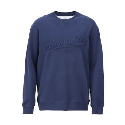 Brunello Cucinelli FW23 Navy Embroidered Logo Long Sleeve Sweatshirt Mens MTU143432-CKN23