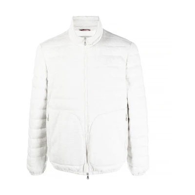 Brunello Cucinelli FW23 Off-White Down Jacket with Zip Closure MJ802P306-CPK29