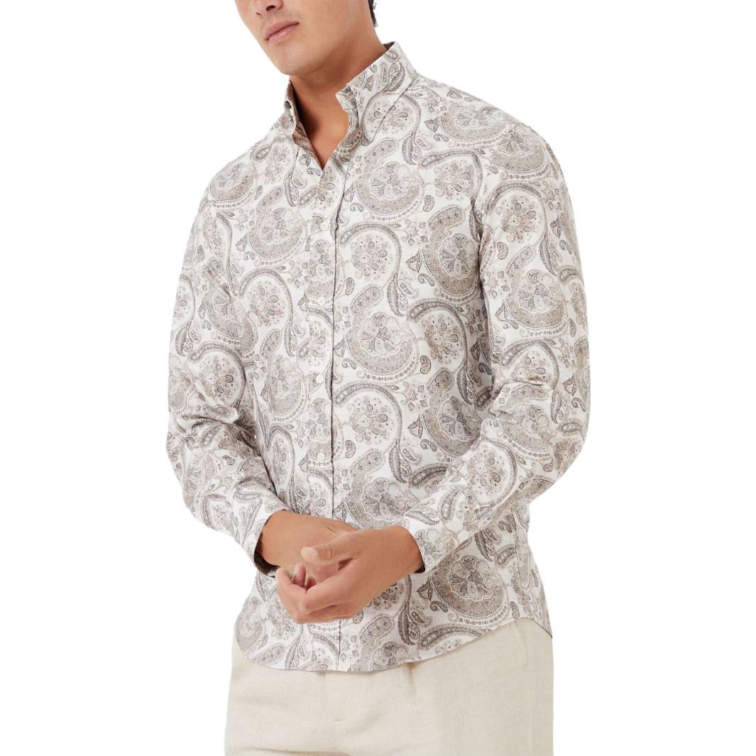 Lookbook 브루넬로 쿠치넬리 FW23 페이즐리 프린트 캐주얼 긴팔 셔츠 멀티컬러 MM6571716-C001