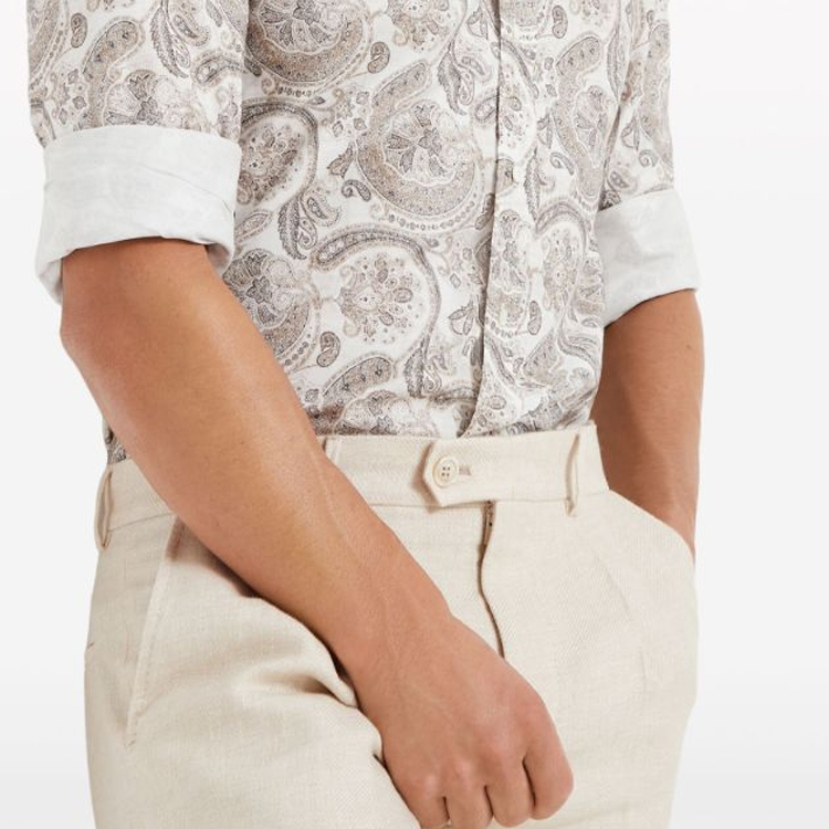 Details for 브루넬로 쿠치넬리 FW23 페이즐리 프린트 캐주얼 긴팔 셔츠 멀티컬러 MM6571716-C001