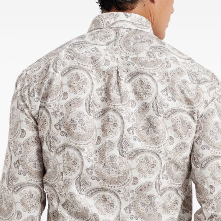 Sizing 브루넬로 쿠치넬리 FW23 페이즐리 프린트 캐주얼 긴팔 셔츠 멀티컬러 MM6571716-C001