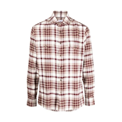 Brunello Cucinelli FW23 Plaid Printed Single-Breasted Long Sleeve Shirt Multicolor Men. MY6164008-C001