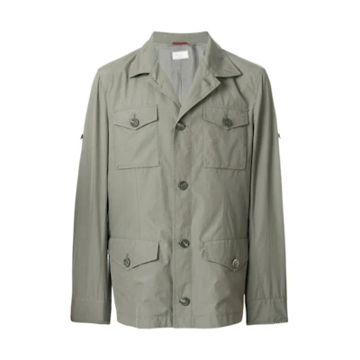 Brunello Cucinelli FW23 Single-Breasted Pocket Jacket in Army Green MD4226841-CW453