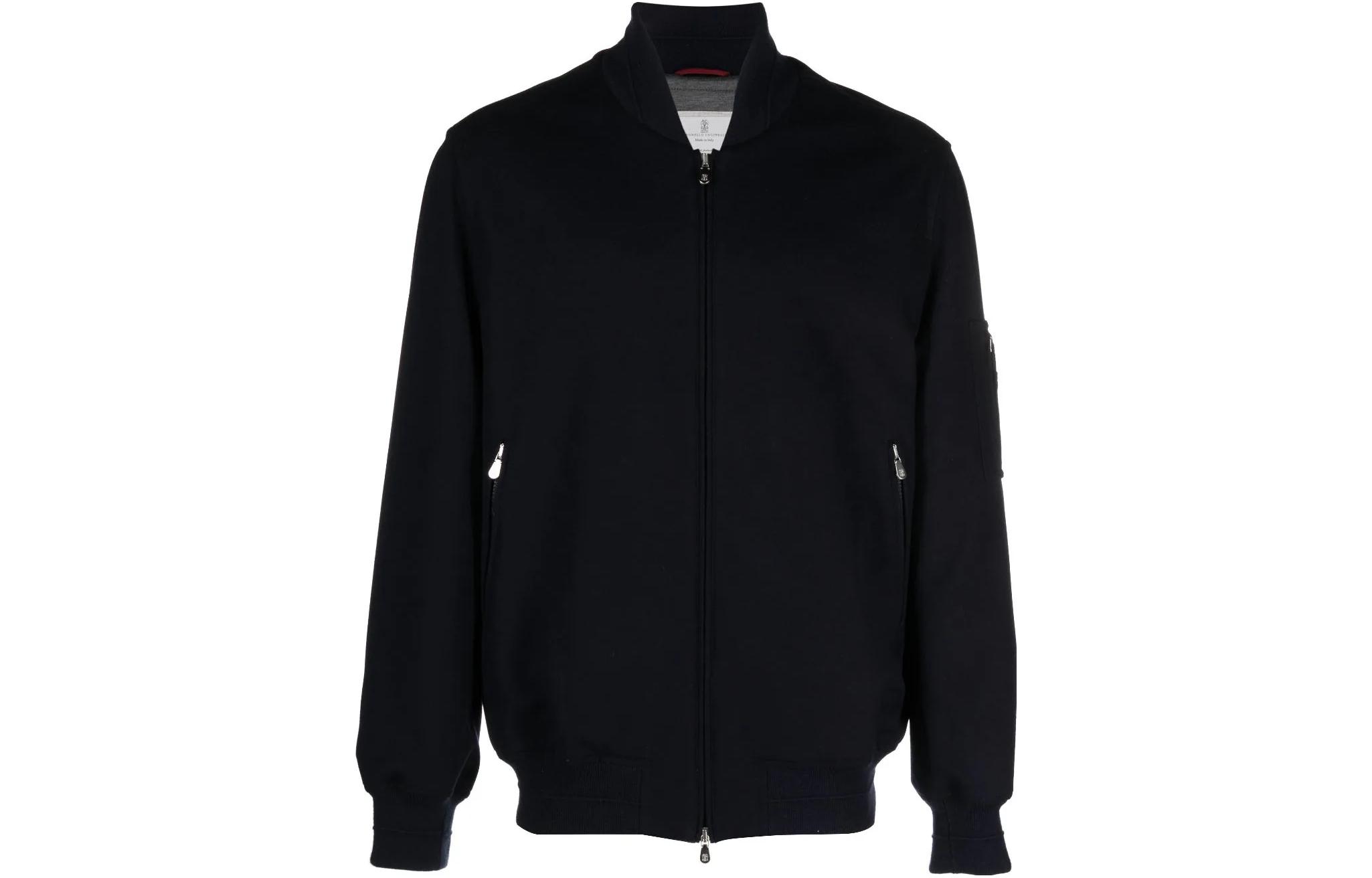 Brunello Cucinelli FW23 Solid Casual Zip Jacket Midnight Blue MM4636474-CVD36