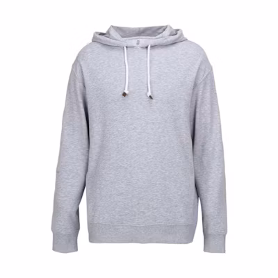 Brunello Cucinelli FW23 Solid Pullover Hoodie Light Grey M0T359021G-C9300