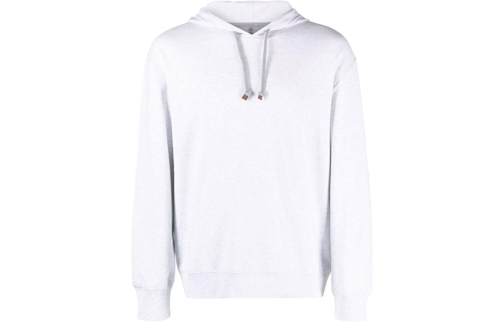 Brunello Cucinelli FW23 Solid Pullover Sweatshirt Light Grey M0T359021G-C3657