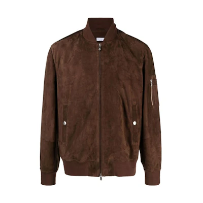 Brunello Cucinelli FW23 Suede Zipper Flight Jacket Brown MPCLN1916-C8409