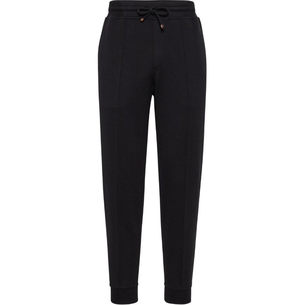 Order Brunello Cucinelli FW24 黑色中腰抽繩錐形休閒長褲。 MM8313271G-CSQ44