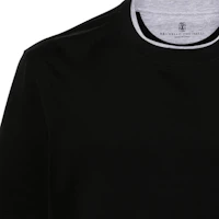 Details for Brunello Cucinelli FW24 黑色純色圓領短袖上衣T恤 M0B137427-CGB88