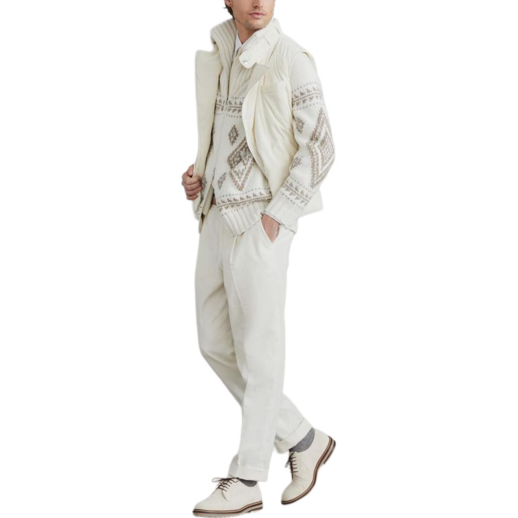 Lookbook Brunello Cucinelli 秋冬系列 白色拉鍊領針織套頭毛衣 MA2301406-CII73