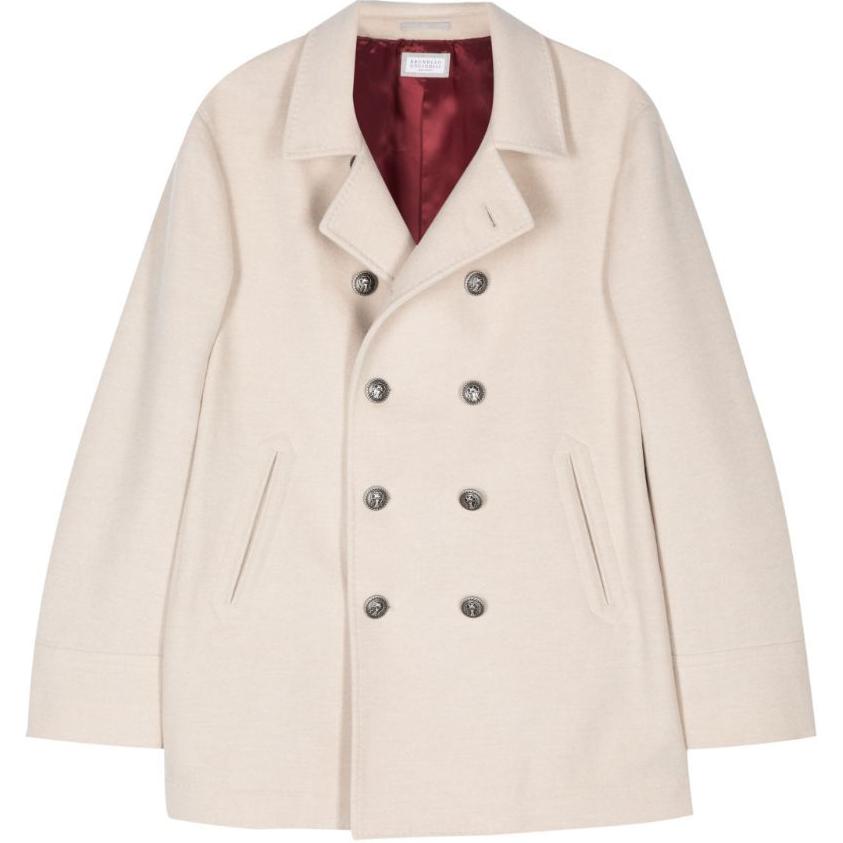 Brunello Cucinelli FW24 Beige Double-Breasted Casual Long-Sleeve Jacket MT4977008K-C058