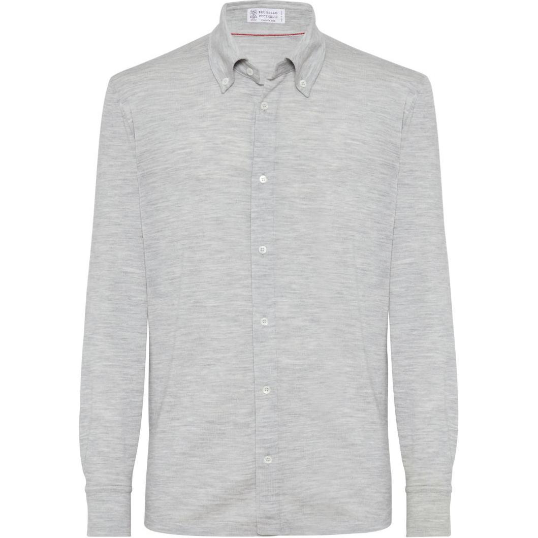 Order ブルネロ クチネリ FW24 ライトグレー 長袖 ボタンアップ シャツ. M24805005-C072