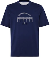 Brunello Cucinelli FW24 Logo Print Crewneck T-Shirt Indigo Blue M0B138413 - Indigo Brunello Cucinelli FW24 Logo Print Crewneck T-Shirt Indigo Blue M0B138413 - Indigo