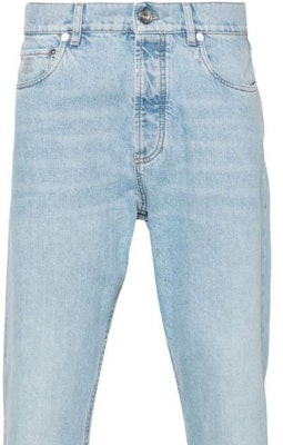 Brunello Cucinelli FW24 水洗徽章窄版牛仔褲 男 淺藍色 M241PO1090-C1469 Sizing Brunello Cucinelli FW24 水洗徽章窄版牛仔褲 男 淺藍色 M241PO1090-C1469