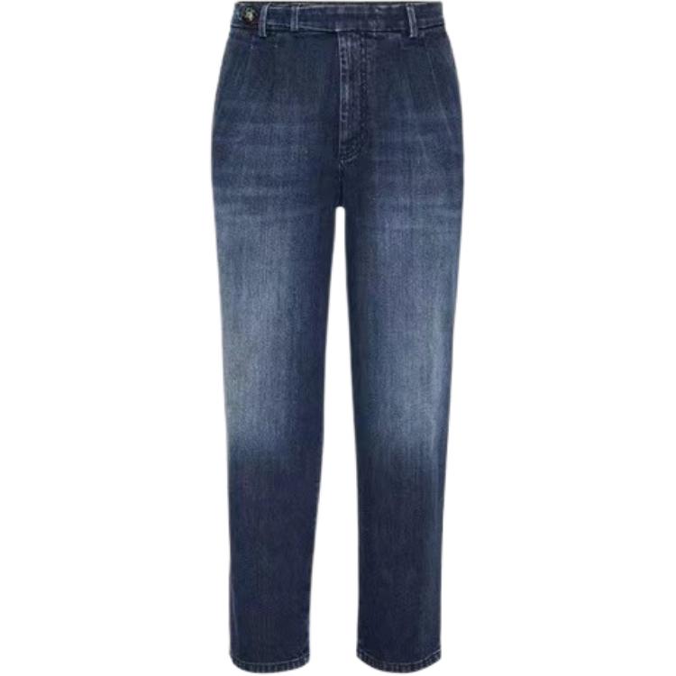 Order Brunello Cucinelli FW24 男士藍色中腰直筒牛仔褲 M0Z37K2300-C1471