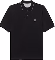 Brunello Cucinelli FW25 Black Embroidered Logo Cotton Polo Shirt M0B139779G-CCB75 Brunello Cucinelli FW25 Black Embroidered Logo Cotton Polo Shirt M0B139779G-CCB75