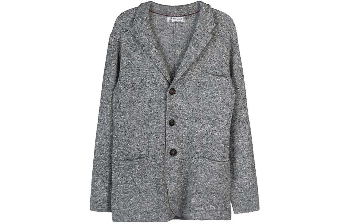 Brunello Cucinelli Gray Single-Breasted Tailored Jacket M4673906-C3730