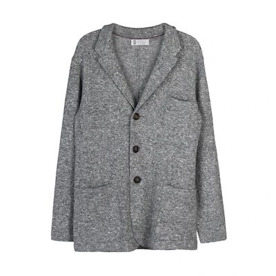 Brunello Cucinelli Gray Single-Breasted Tailored Jacket M4673906-C3730