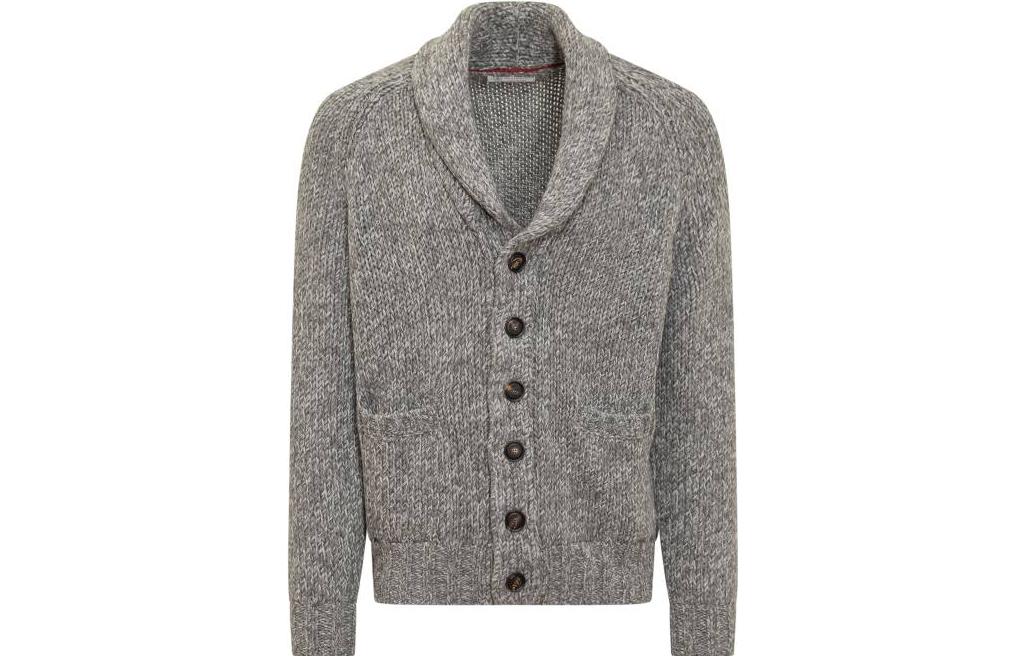 Brunello Cucinelli Gray Slim-Fit Long-Sleeve Jacket with Notched Collar M3639116-C1206