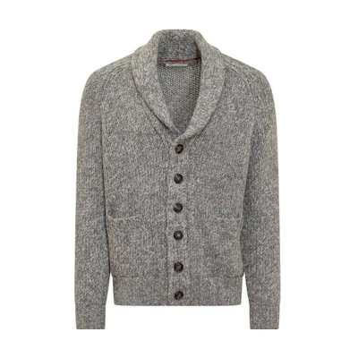 Brunello Cucinelli Gray Slim-Fit Long-Sleeve Jacket with Notched Collar M3639116-C1206