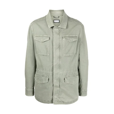 Brunello Cucinelli Green Solid Pocket Collared Jacket MA0816451-C6269
