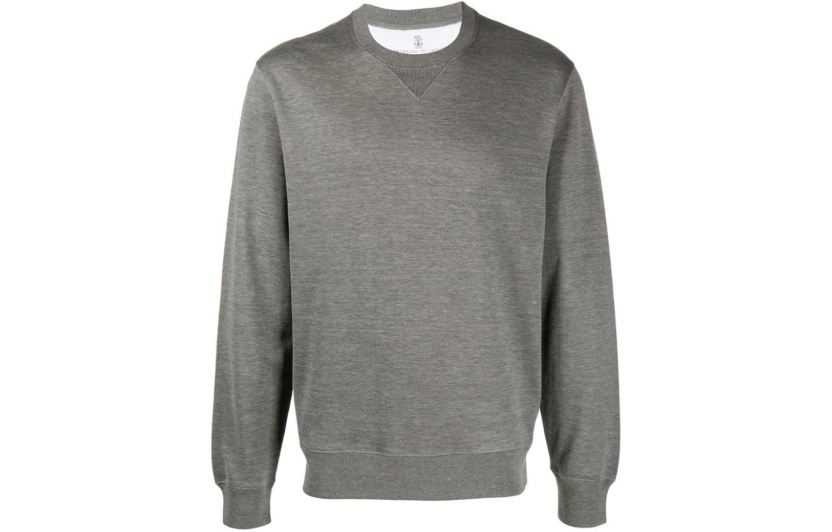 Brunello Cucinelli Grey Crewneck Pullover Sweatshirt M0T333500-C572