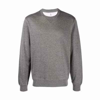 Brunello Cucinelli Grey Crewneck Pullover Sweatshirt M0T333500-C572