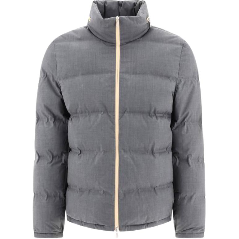 Brunello Cucinelli Grey Down Jacket with Zip-Up Stand Collar Design MY4341941CLC18