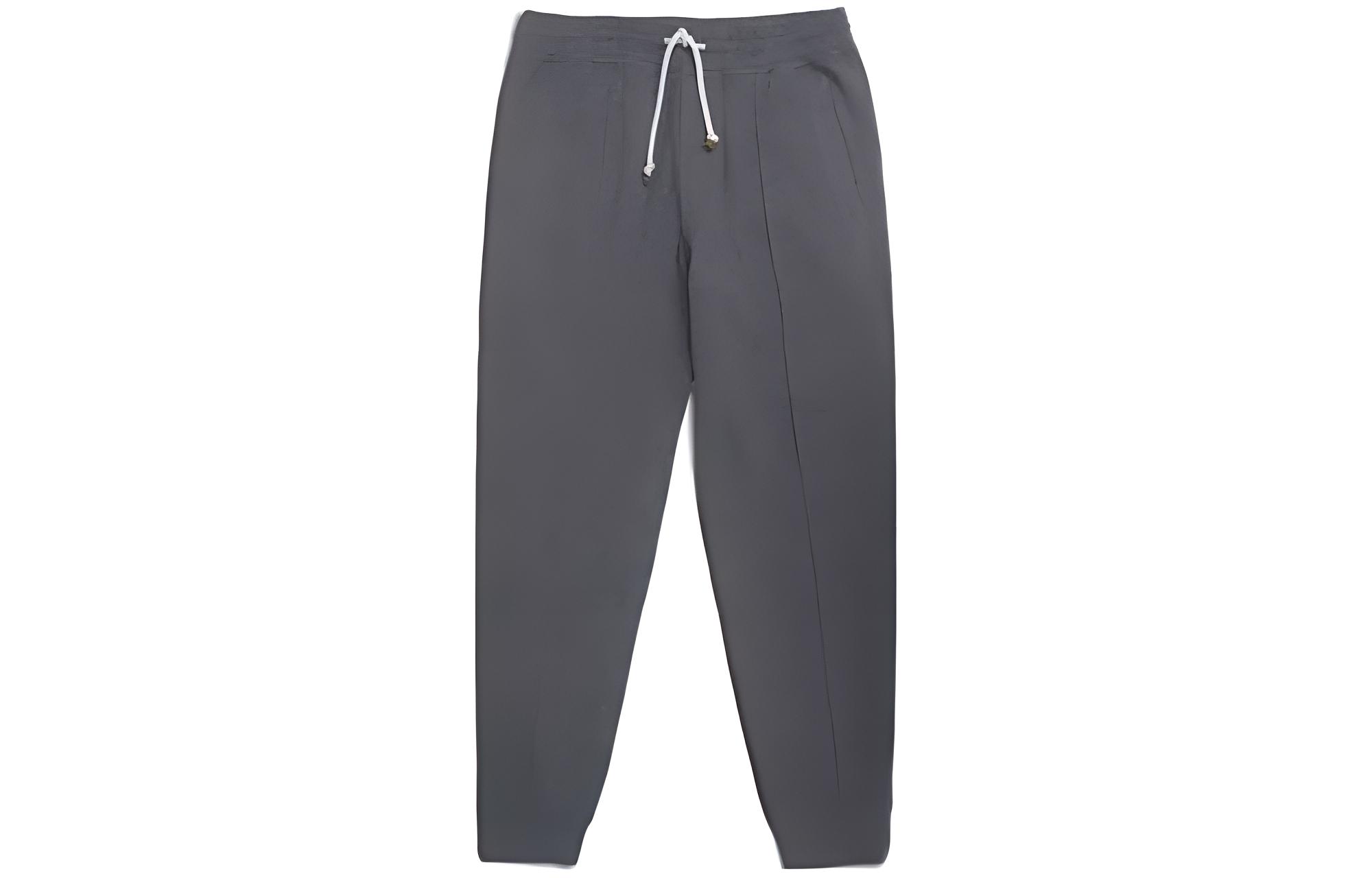 Brunello Cucinelli Grey Solid Color Jogger Pants with Drawstring. M0T353263G-C080
