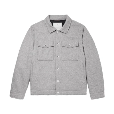 Brunello Cucinelli Grey Solid Square Collar Single-Breasted Jacket MM4636447-CDY42
