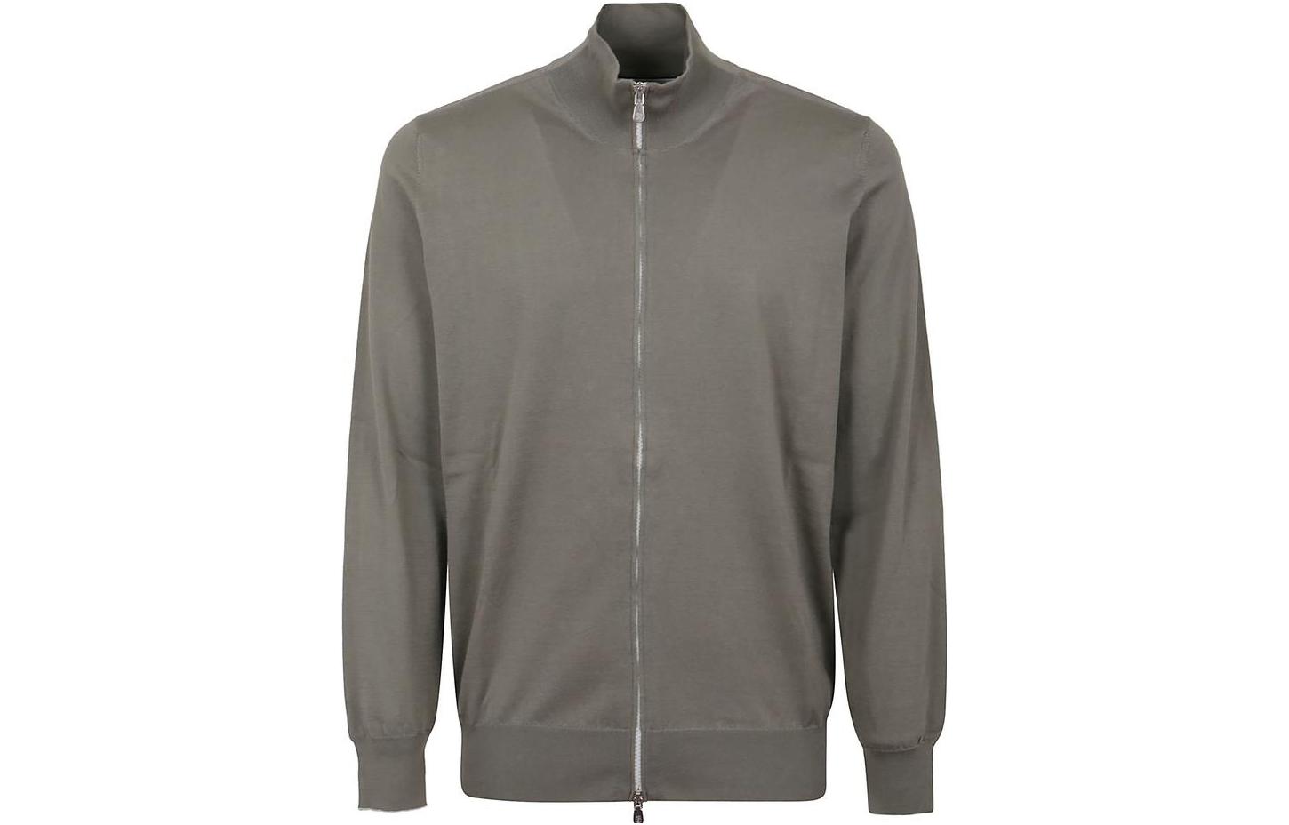 Brunello Cucinelli Grey Solid Zip-Up Collar Jacket M3609218-C0312