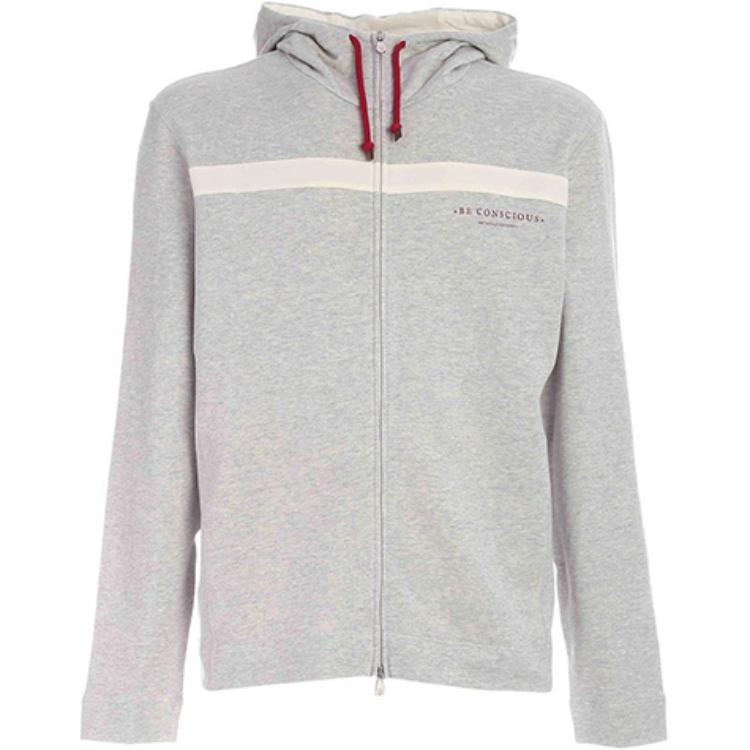 Brunello Cucinelli Grey Zip-Up Hoodie Jacket Long Sleeve MTU109109G-CA601