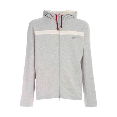Brunello Cucinelli Grey Zip-Up Hoodie Jacket Long Sleeve MTU109109G-CA601