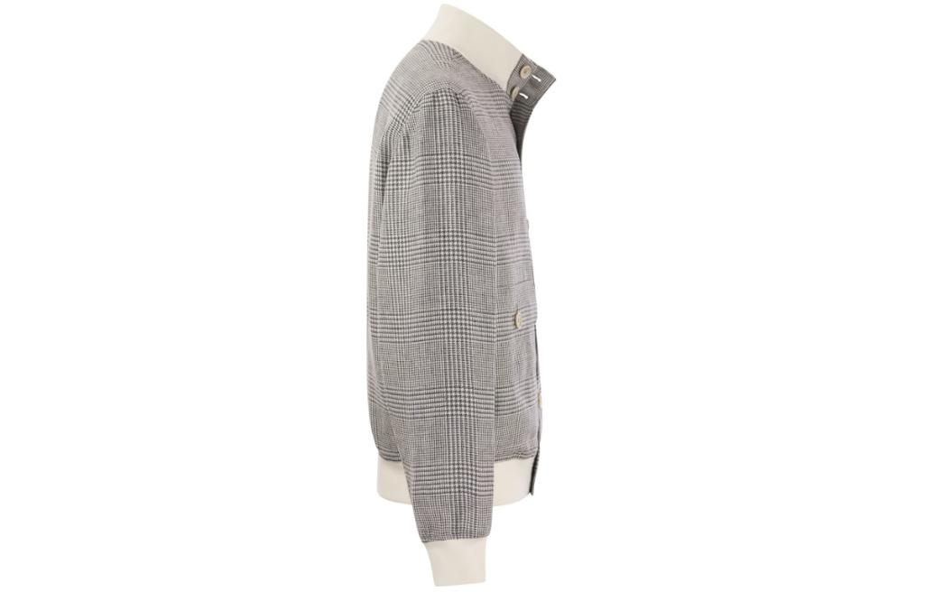 Brunello Cucinelli Houndstooth Slim Fit Single-Breasted Jacket Grey MS4856191-CKN64 圖 4