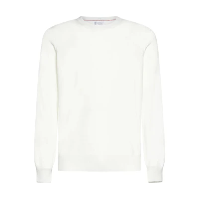Brunello Cucinelli Ivory Crewneck Pullover Sweatshirt M2200100C0312