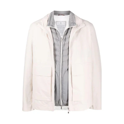 Brunello Cucinelli Layered Colorblock Jacket White MQ4206460-CYO66