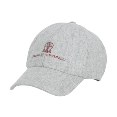 Brunello Cucinelli Logo Wool Baseball Cap Men’s Grey. M038P9850CYN36