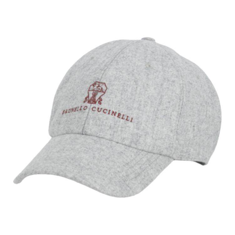 Order 布内洛·库奇内利男士灰色羊毛棒球帽带标志 M038P9850CYN36