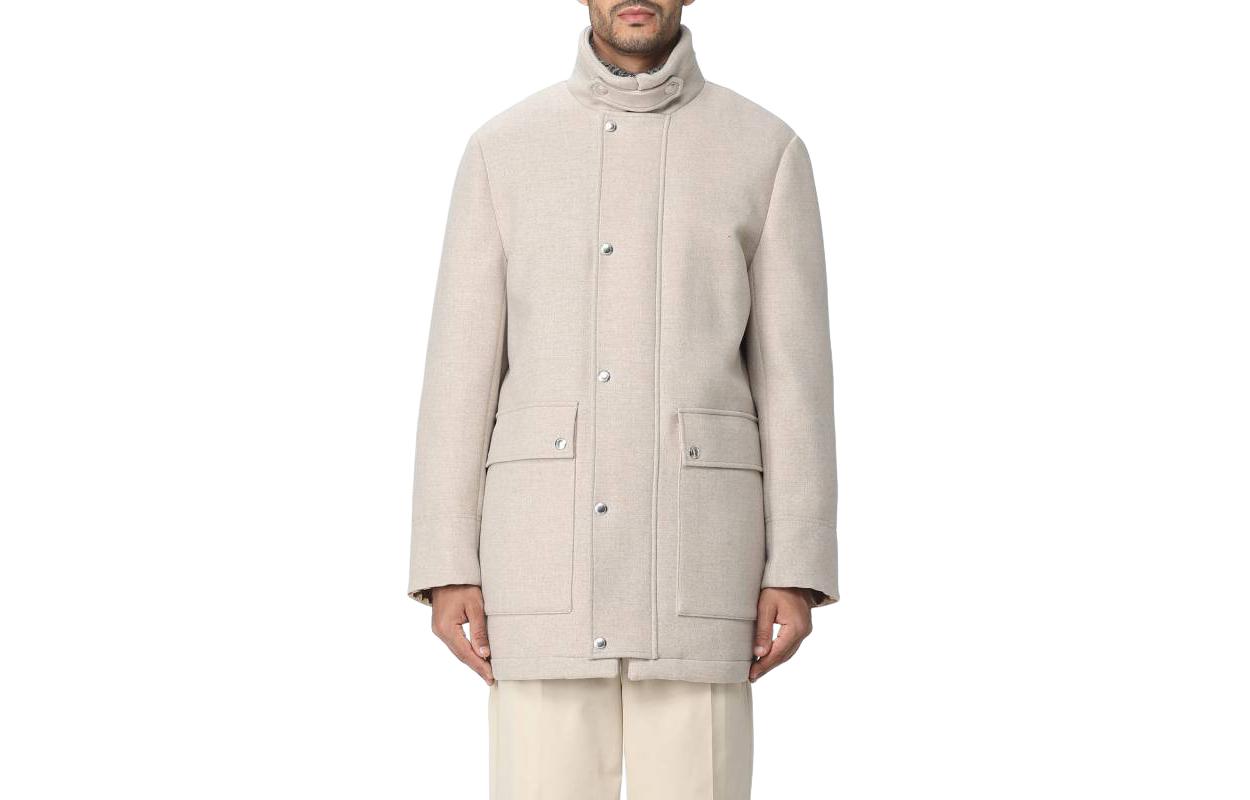 Brunello Cucinelli Long-Sleeve Beige Zip-Up Jacket with Stand Collar MY4286877-C444