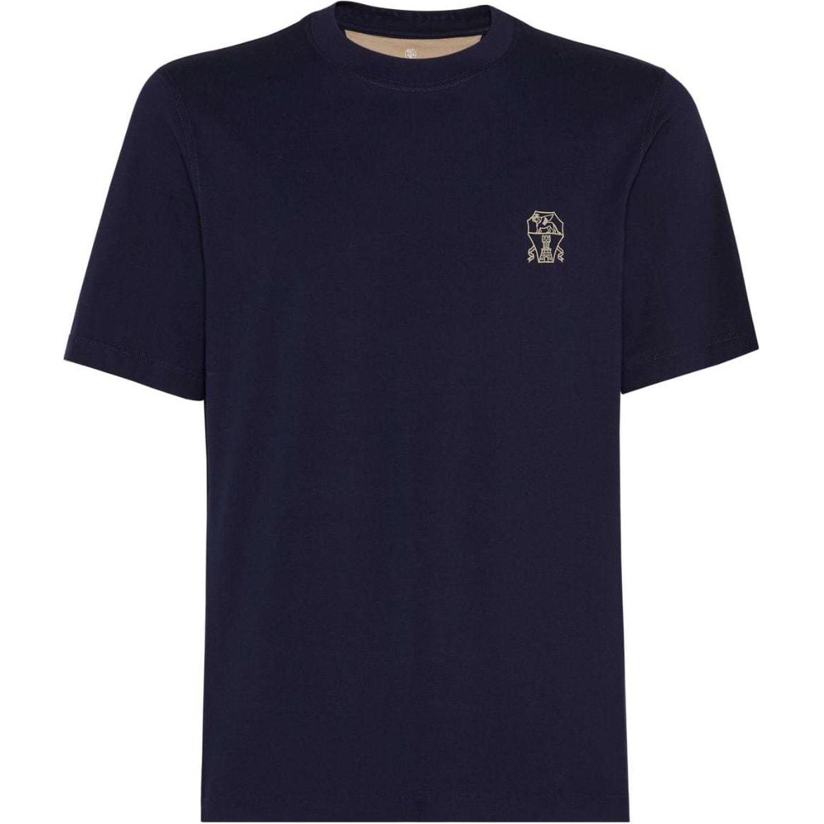 Order Camiseta Casual Azul de Manga Corta y Cuello Redondo para Hombre Brunello Cucinelli M0B137445G-CFY48