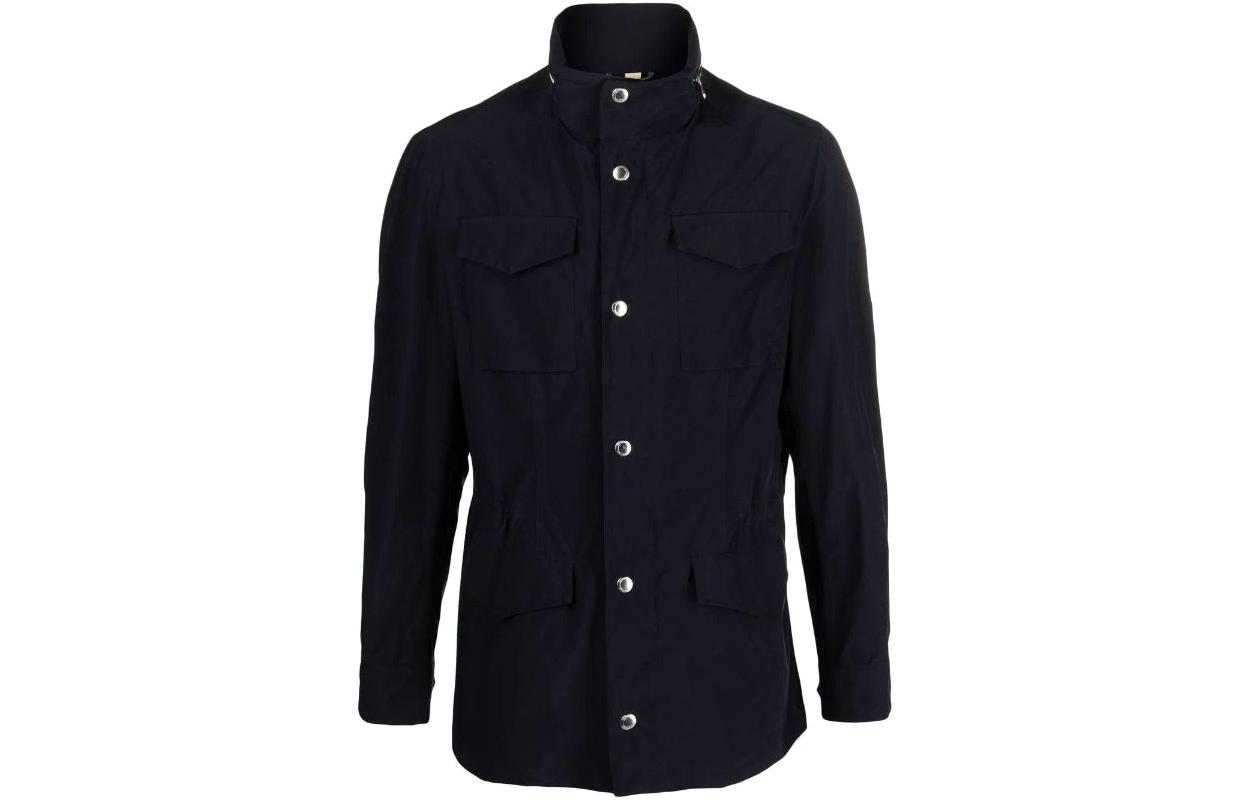 Brunello Cucinelli Multi-Pocket High-Neck Casual Jacket Navy Blue MD4796164-CSM19