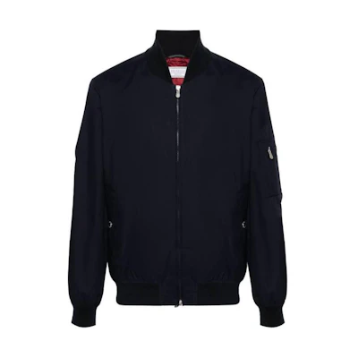 Brunello Cucinelli Navy Baseball Collar Zip-Up Pocket Jacket MB4036204-CII09