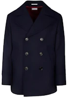 Brunello Cucinelli Navy Double-Breasted Long Coat with Wide Lapels. MY4287026C003 Brunello Cucinelli Navy Double-Breasted Long Coat with Wide Lapels. MY4287026C003