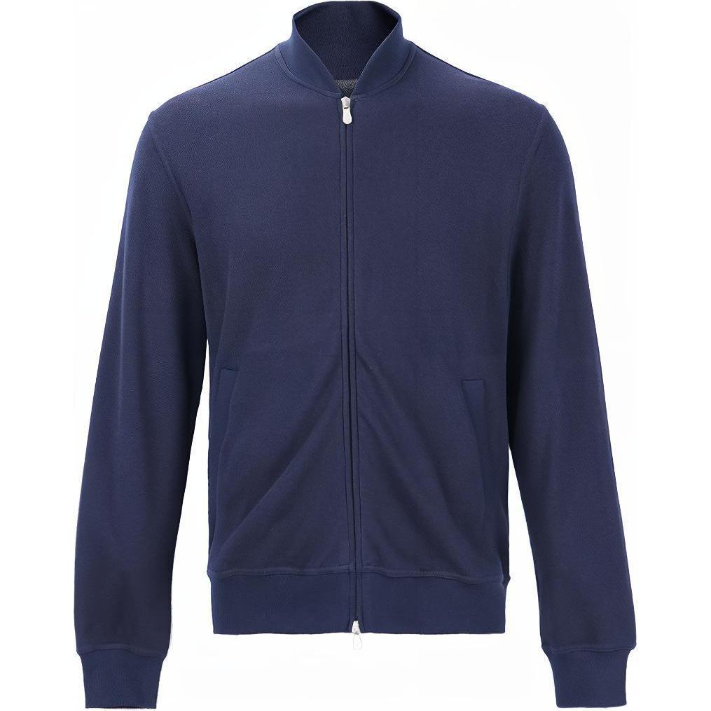 Brunello Cucinelli Ribbed Zip-Up Fashion Jacket Deep Blue M0T319072G-C039