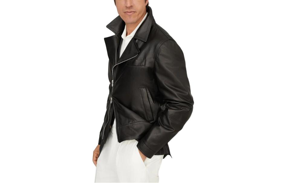 Brunello Cucinelli Shiny Black Zip-Up Collared Jacket 241MPSIN-1999