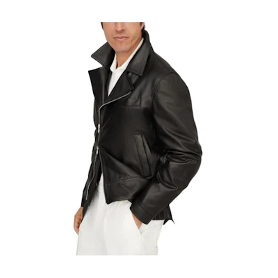 Brunello Cucinelli Shiny Black Zip-Up Collared Jacket 241MPSIN-1999